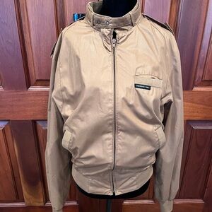 Vintage 80s Members Only Mens Size 40Lined Cafe Racer Bomber Jacket mocha brown